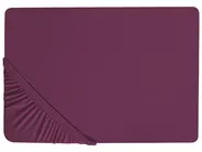 Prześcieradło z gumką JANBU 160 x 200 cm Bawełna Burgundowy_845817
