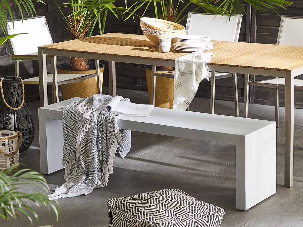 Concrete Outdoor Bench White TARANTO Beliani