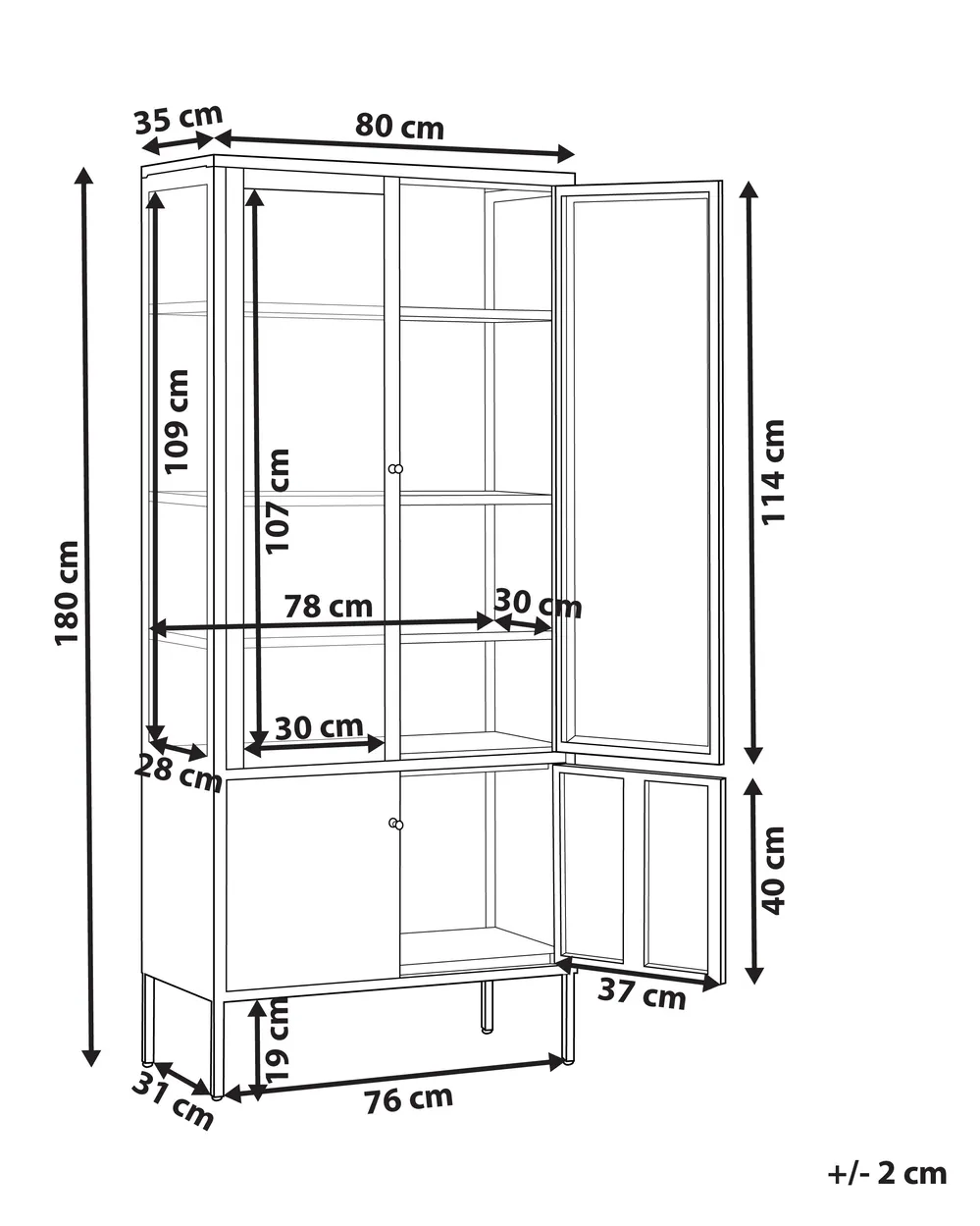 Vitrine De Collection Rouge - 50x70x10 Cm, 4 étagères (bois, Occasion)