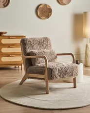 Armchair SKOVDE Faux Fur Taupe_1019268