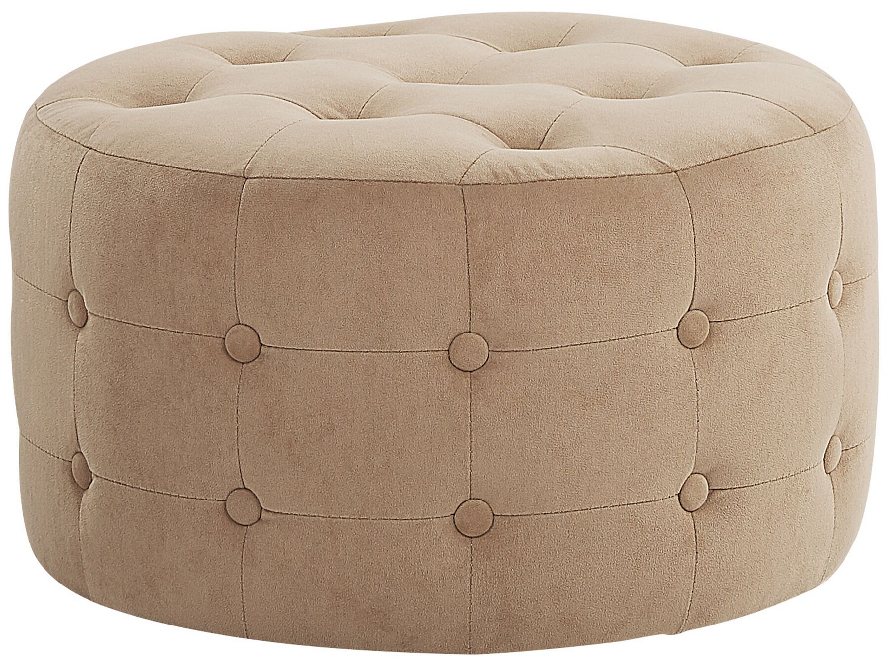 Pouf poggiapiedi ottomano in tessuto beige sabbia TAMPA_816584