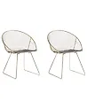 Conjunto de 2 sillas de comedor AURORA Metal Dorado
