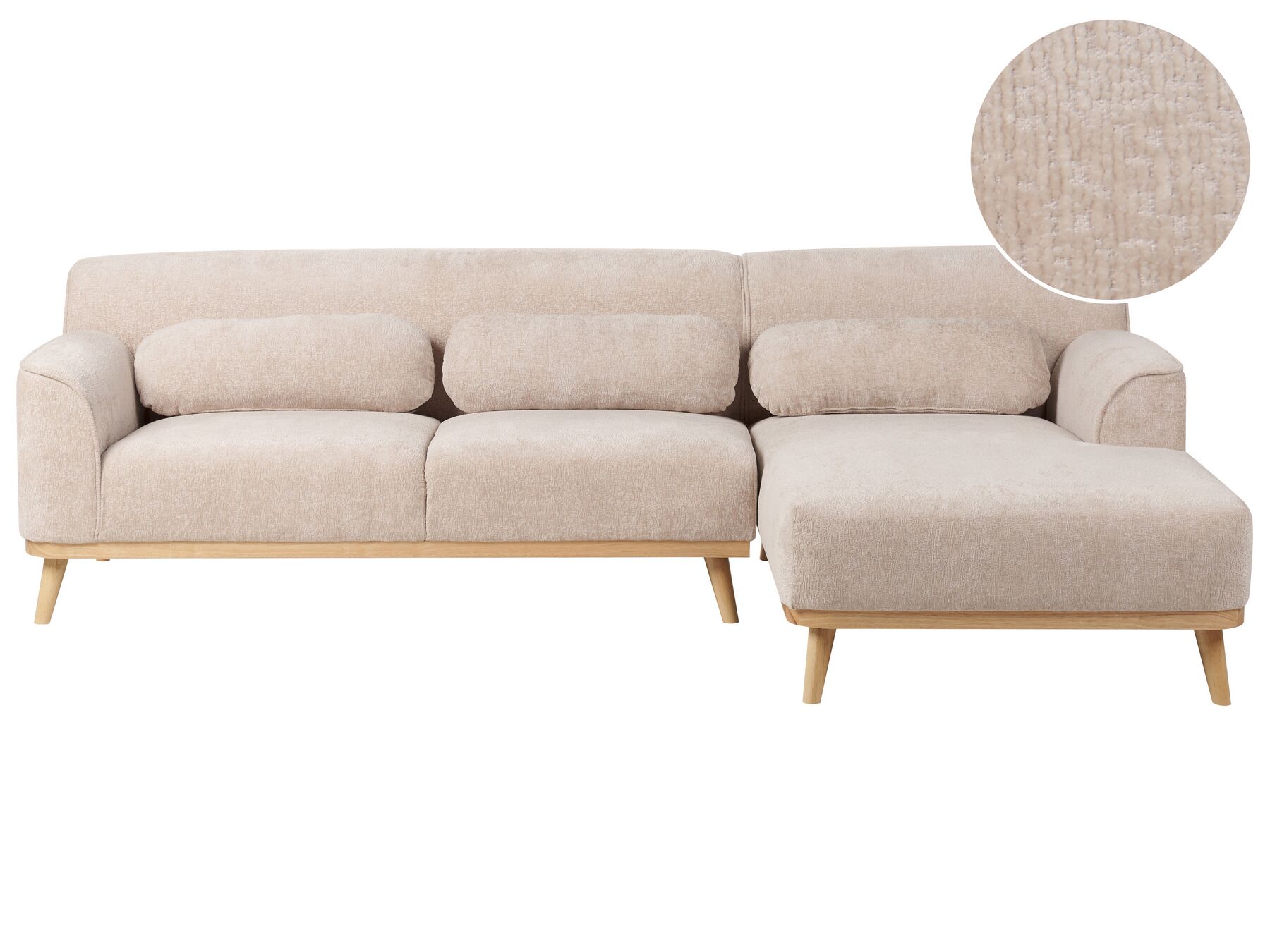 Left Hand Chenille Corner Sofa Beige SIMOS_927927