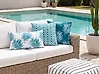 Conjunto de 3 cojines de exterior BIRDWOOD Patrón de plantas 30 x 50 cm 45 x 45 cm Turquesa