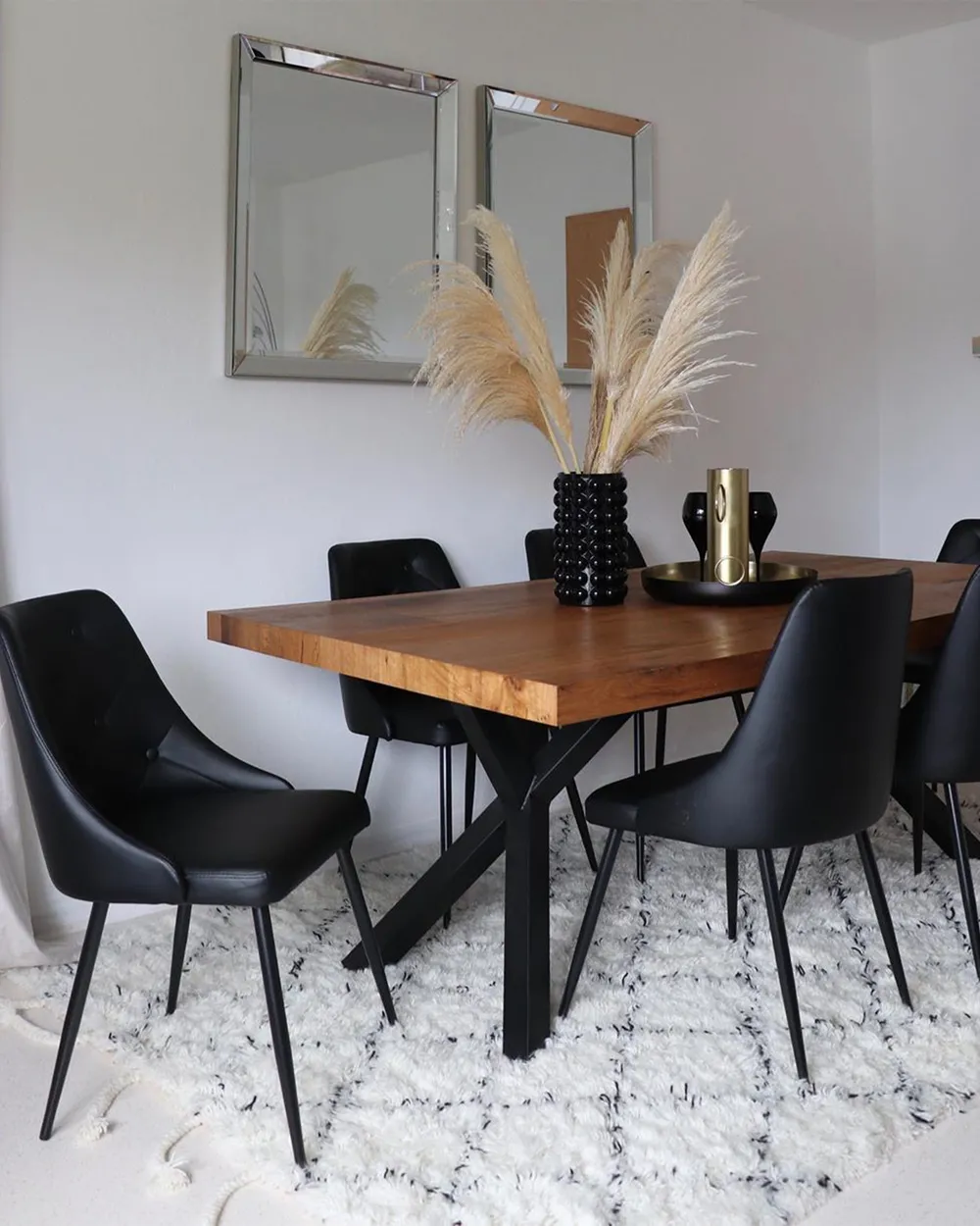 Set di 2 sedie da pranzo VALERIE Pelle sintetica Nero_755581