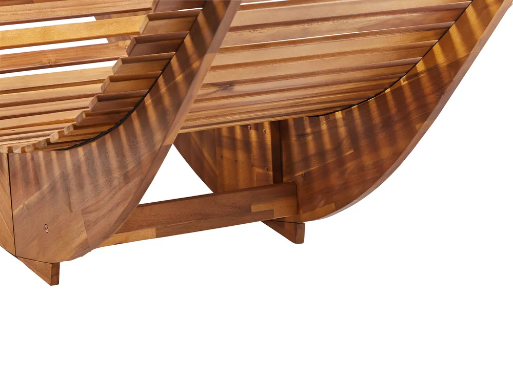 Sun Lounger with Cushion BRESCIA PREMIUM Acacia Wood Red