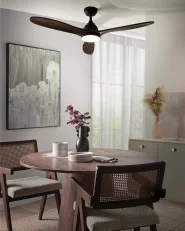 Ventilatore a soffitto con luce MOYAR con telecomando LED Marrone scuro_988736