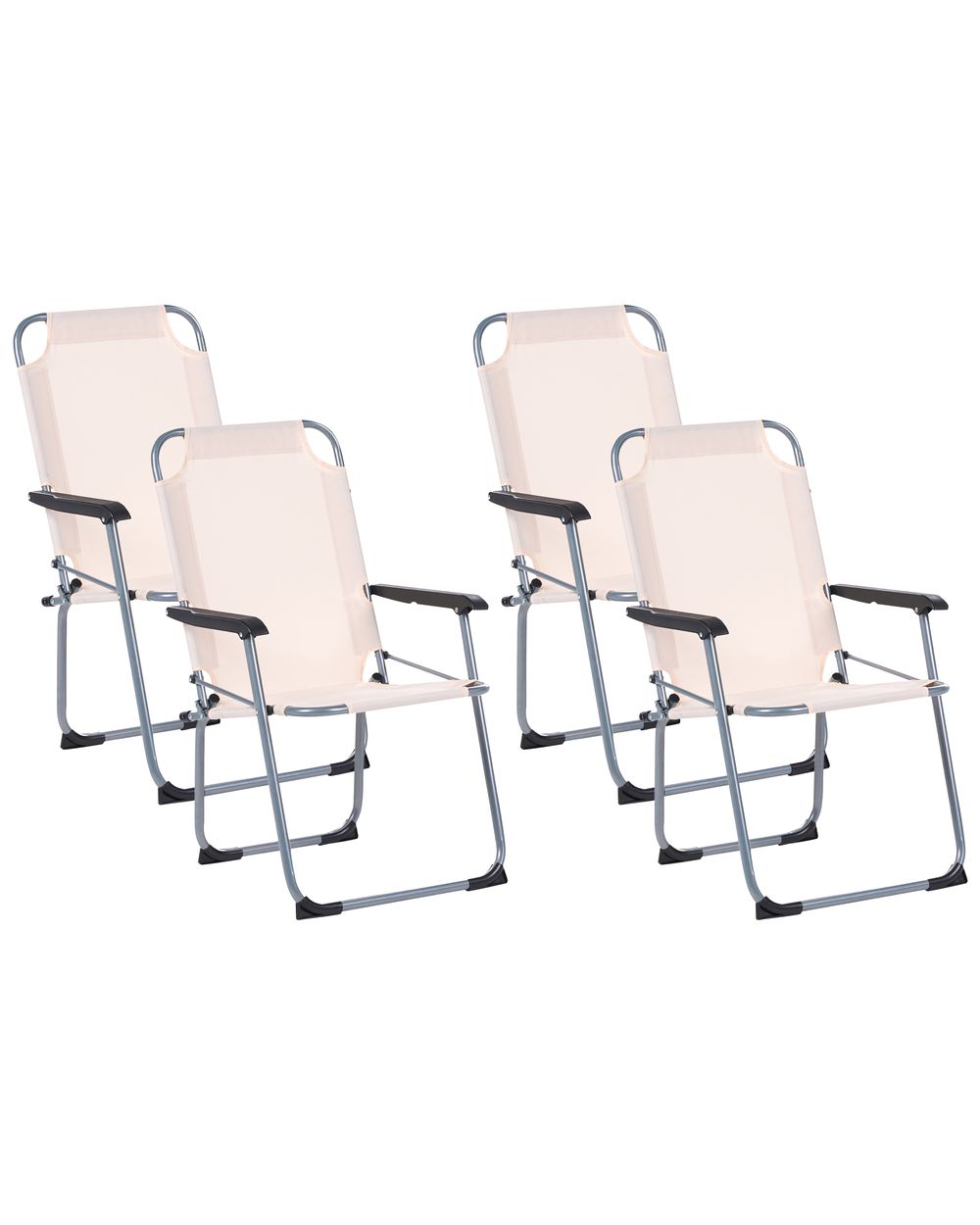 Set de 4 scaune de grădină GALATSI Pliabil Metal Bej