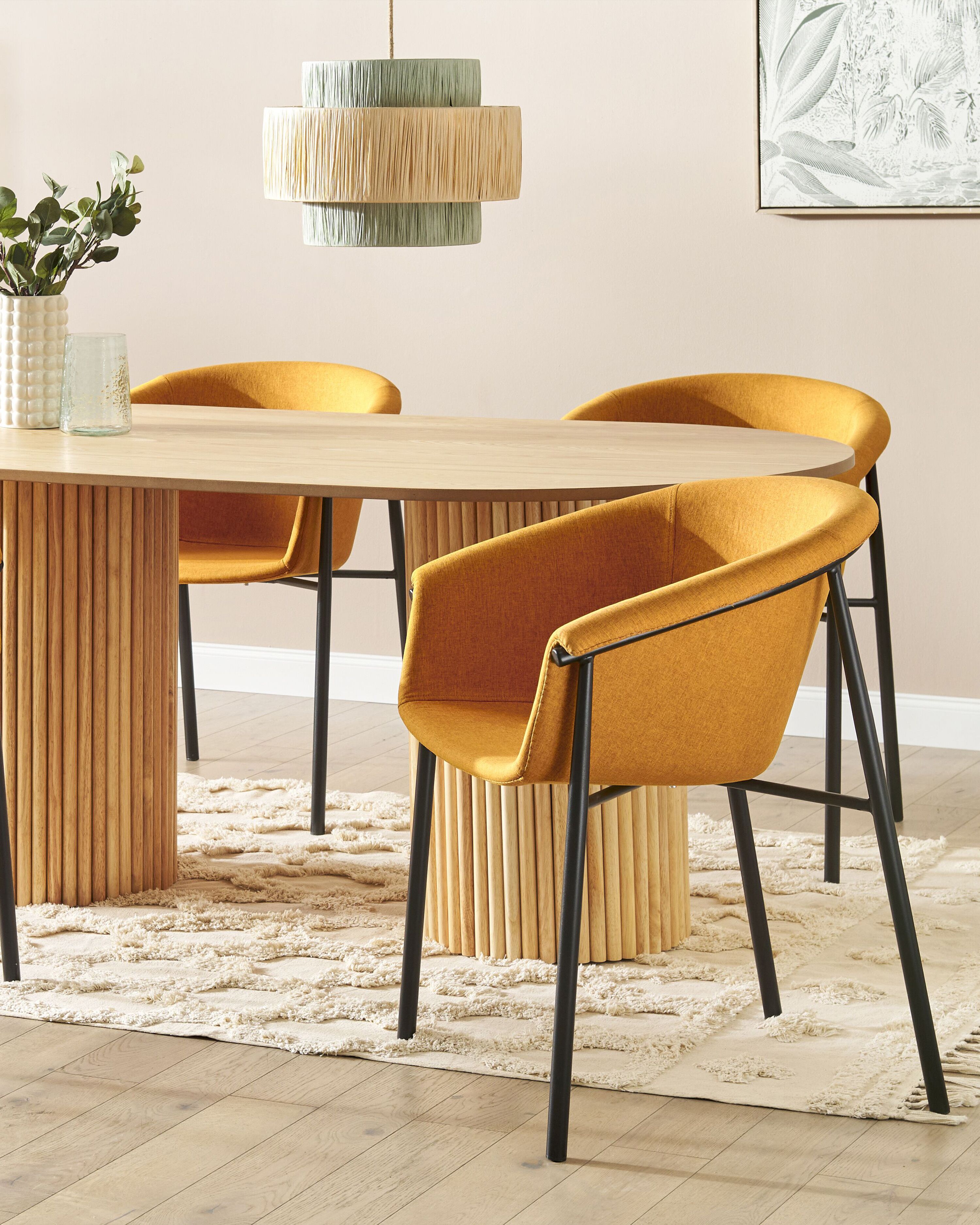 Set of 2 Dining Chairs AMES Orange | Beliani.co.uk
