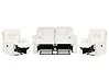 Manual Recliner Living Room Set 4 Seater BERGEN Faux Leather White