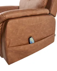 Electric Recliner Chair GLORIE with Massage Faux Leather Brown_953521