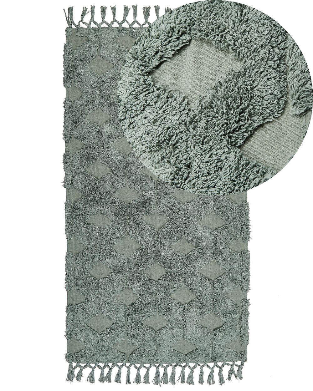 Rug KARS Green 80 x 150 cm Cotton
