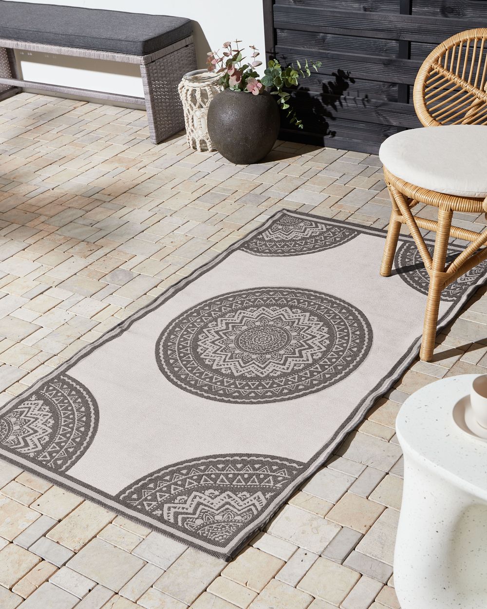 Tapete de exterior NELLORE Cinzento 80 x 150 cm