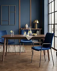 Set di 2 sedie da pranzo JEFFERSON Velluto Blu scuro_1179617