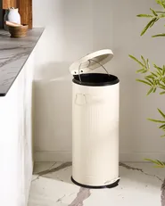 Kosz na śmieci z pedałem 30 L ECOAURA Metal Beżowy_1069984