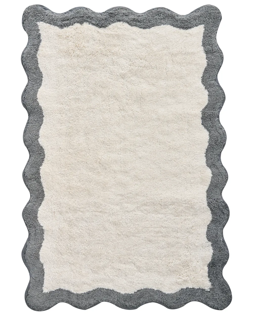 Dywanik łazienkowy NANGAL Szary/ beżowy 60 x 90 cm Bawełna