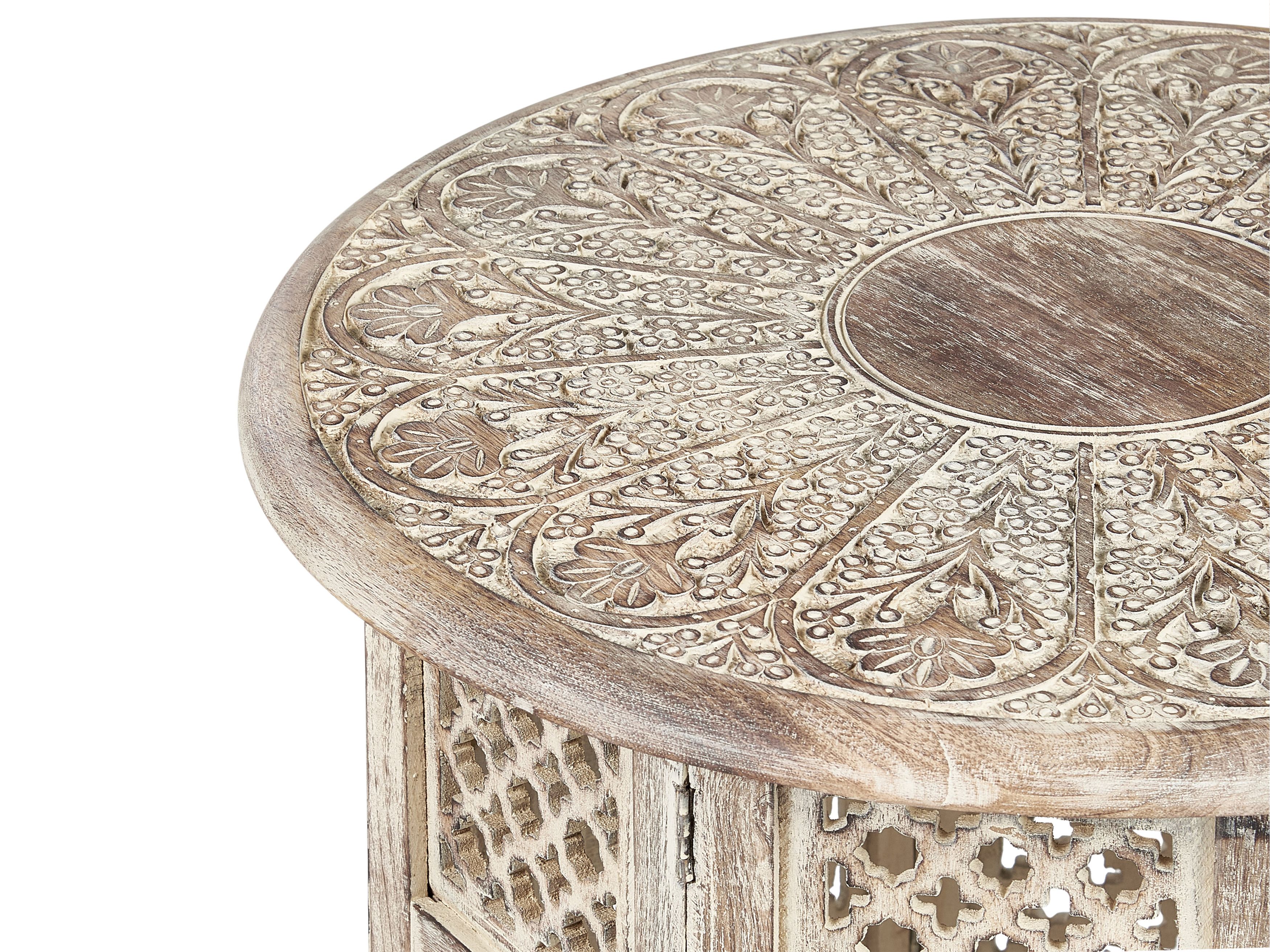 Eettafel rond mangohout lichtbruin 130cm Jones industriële eettafel Eettafel rond mangohout lichtbruin 130cm Jones industriële eettafel