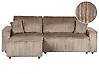 Corner Sofa Bed ABACKA with Storage Corduroy Light Brown Right Hand