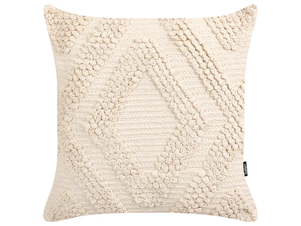 Set of 2 Decorative Cushions CATALPA 45 x 45 cm Cotton White Geometric Pattern_843490