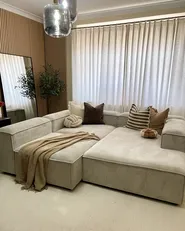 Modular Corner Sofa 4 Seater ARDAL Corduroy Taupe Left Hand_1024004