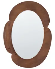 Wall Mirror ALVENA 60 cm 80 cm Dark Brown_1057658
