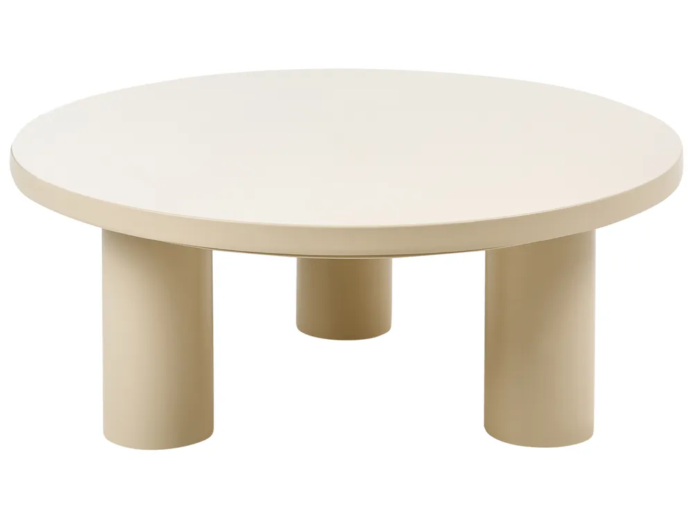 Stolik kawowy ogrodowy VIPITENO 80 cm 80 cm Metal Beżowy