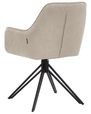 Set of 2 Dining Chairs Swivel JODAR Fabric Taupe_945221