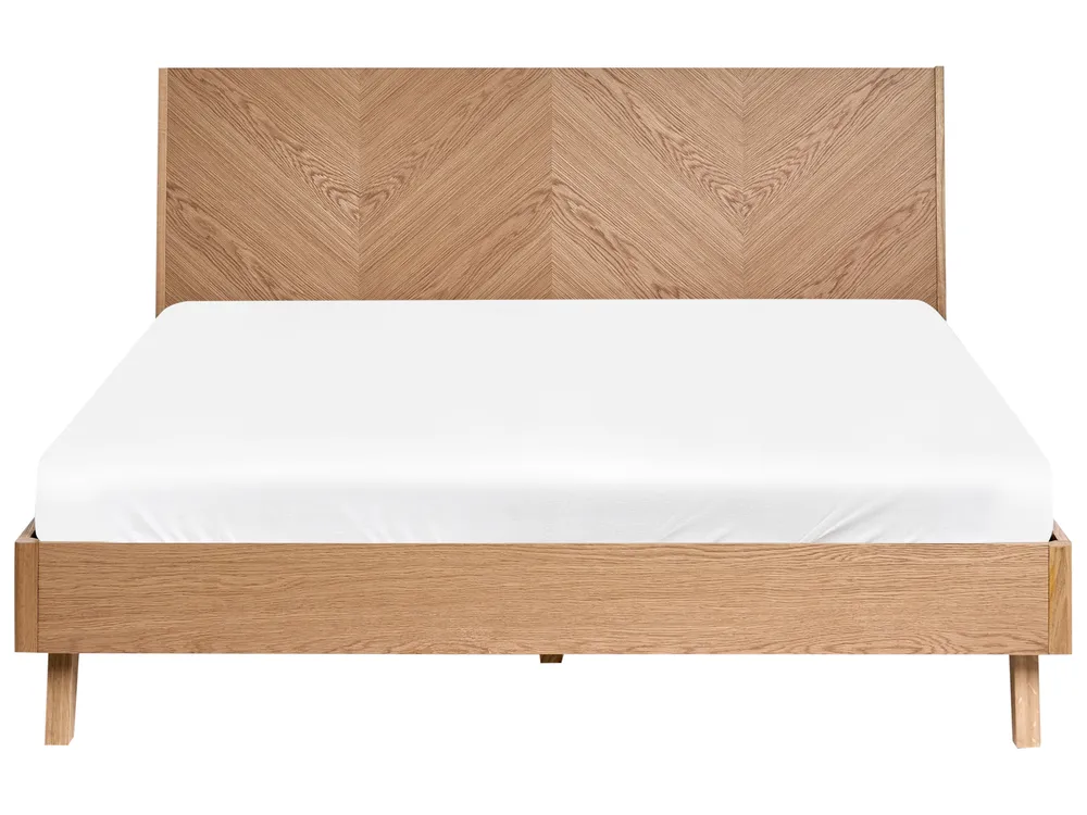 Bett mit Lattenrost WIZERNES 160 x 200 cm Helle Eiche_979995