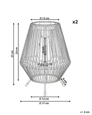 Set of 2 Solar Powered Lanterns VUNGU 27 cm Grey_1042211