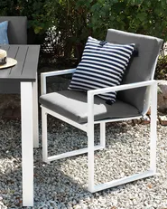 Set di 4 sedie da giardino con cuscini PANCOLE Tessuto Grigio_931118