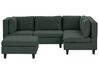 4 Seater Left Hand Modular Fabric Corner Sofa with Ottoman Dark Green UNSTAD_925474