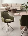 Set of 2 Dining Chairs JODAR Fabric Dark Green