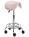 Saddle Stool DUMONT Faux Leather Pastel Pink
