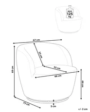 Swivel Armchair KUOLPA Chenille Taupe_1070440