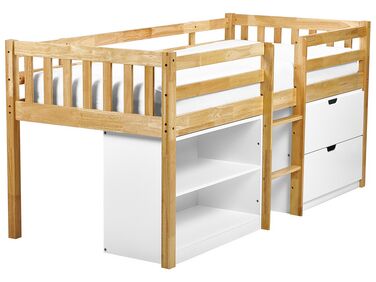 Bed met opbergruimte hout lichtbruin 90 x 200 cm SUSVILLE