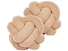 Set of 2 Decorative Cushions MALNI 19 x 19 cm Boucle Beige Solid