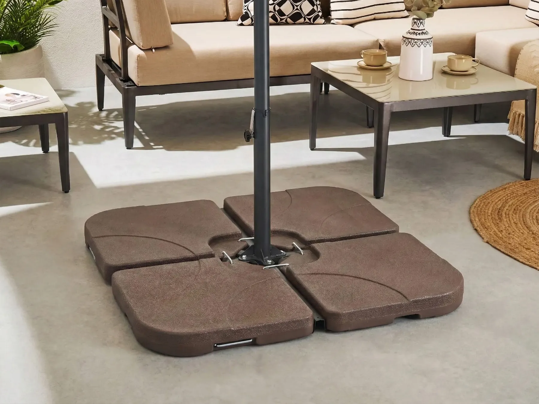 Podstawa do parasola CARIA Beżowoszary Kwadratowy 9 kg_1042114