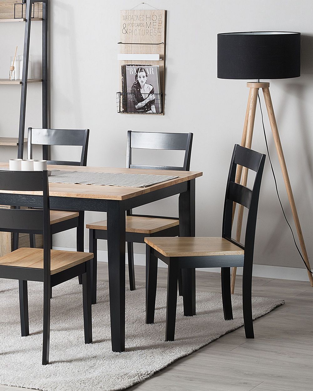 Set of 2 Dining Chairs GEORGIA Wood Black