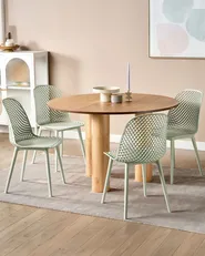 Set of 4 Dining Chairs EMORY Light Green_876536