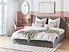 Ottoman Bed LORIENT Velvet Light Grey 180 x 200 cm (EU Super King)