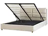 Ottoman Bed BATILLY Velvet Light Beige 160 x 200 cm (EU King Size)