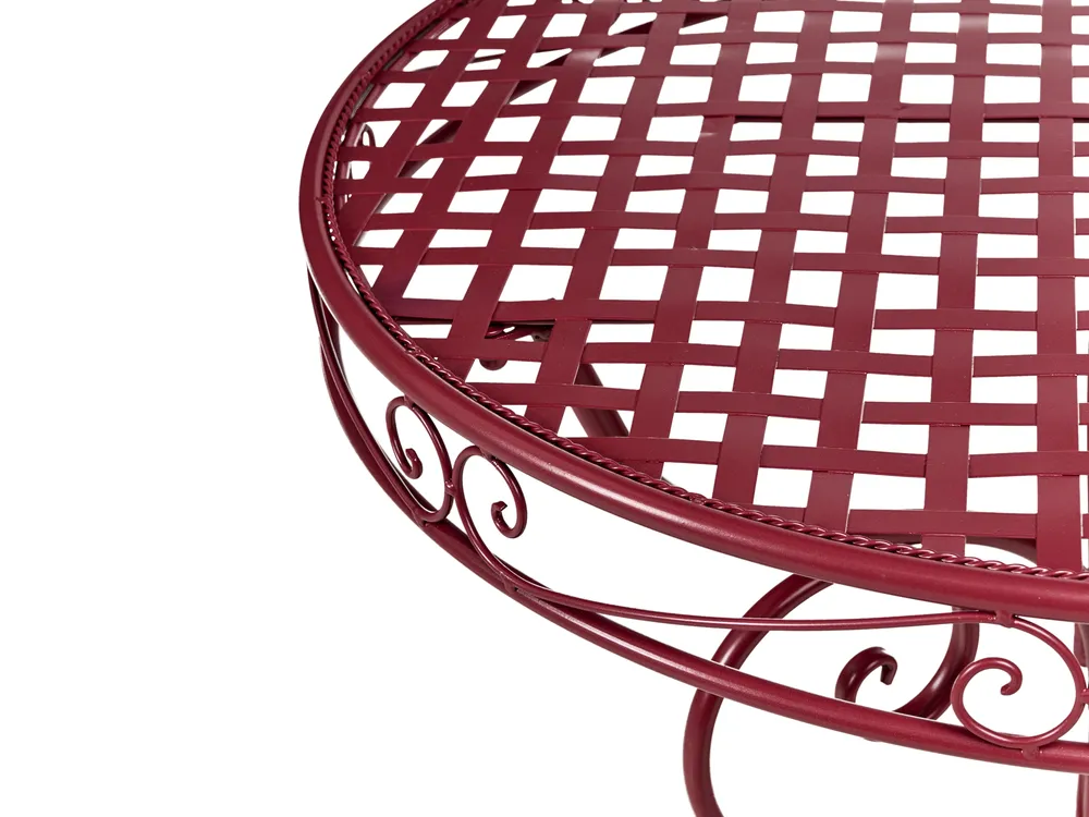 Bistro Table ALBINIA 70 cm 70 cm Metal Burgundy_1016224
