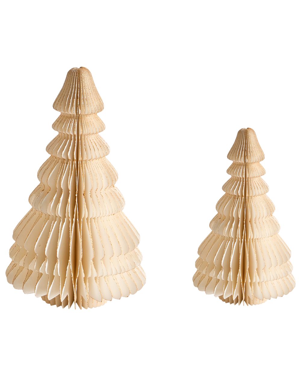 Set of 2 Figurines SKJOMA 15/20 cm Christmas Tree Beige