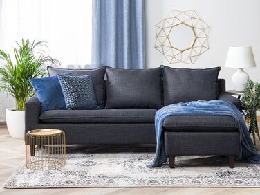 Fabric Corner Sofa Dark Grey ELVENES