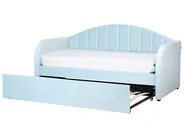Trundle Bed Velvet EYBURIE 90 x 200 cm (EU Single) Light Blue_953265