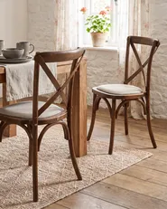 Set van 2 stoelen LYONS Hout Donkerbruin/beige_1095654
