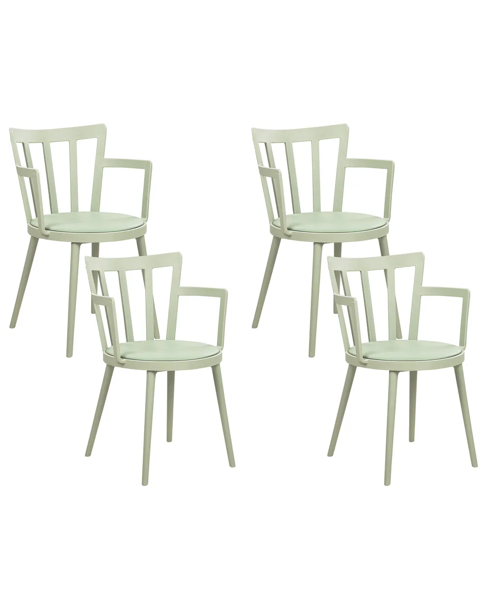 Set of 4 Dining Chairs MORILL Light Green