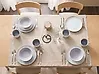 Set of 4 Deep Plates SESAME Stoneware Light Grey 18 cm