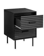 2 Drawer Bedside Table WALGETT Black_1076332