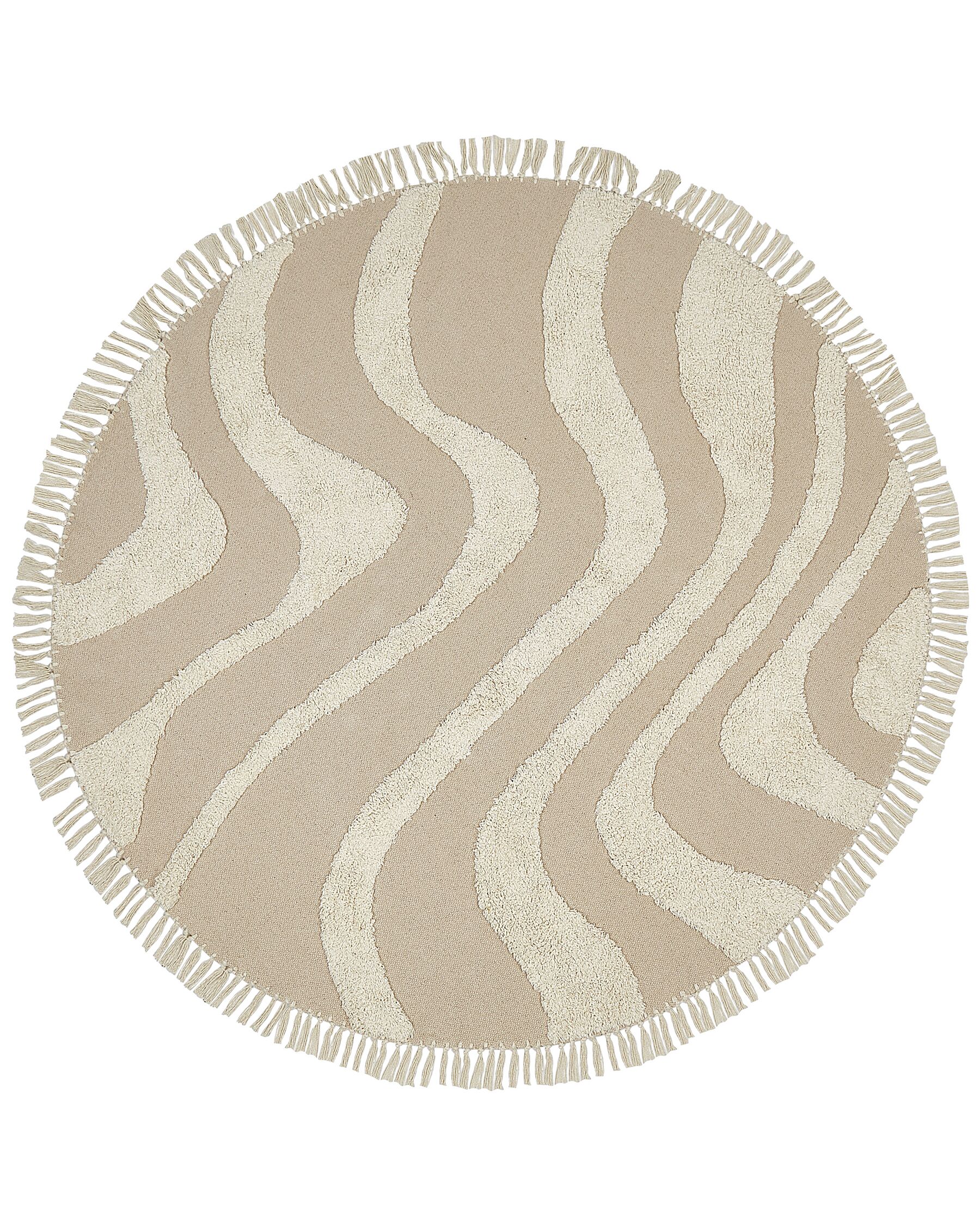 Okrúhly bavlnený koberec ⌀ 140 cm béžový ARTMAK_903882